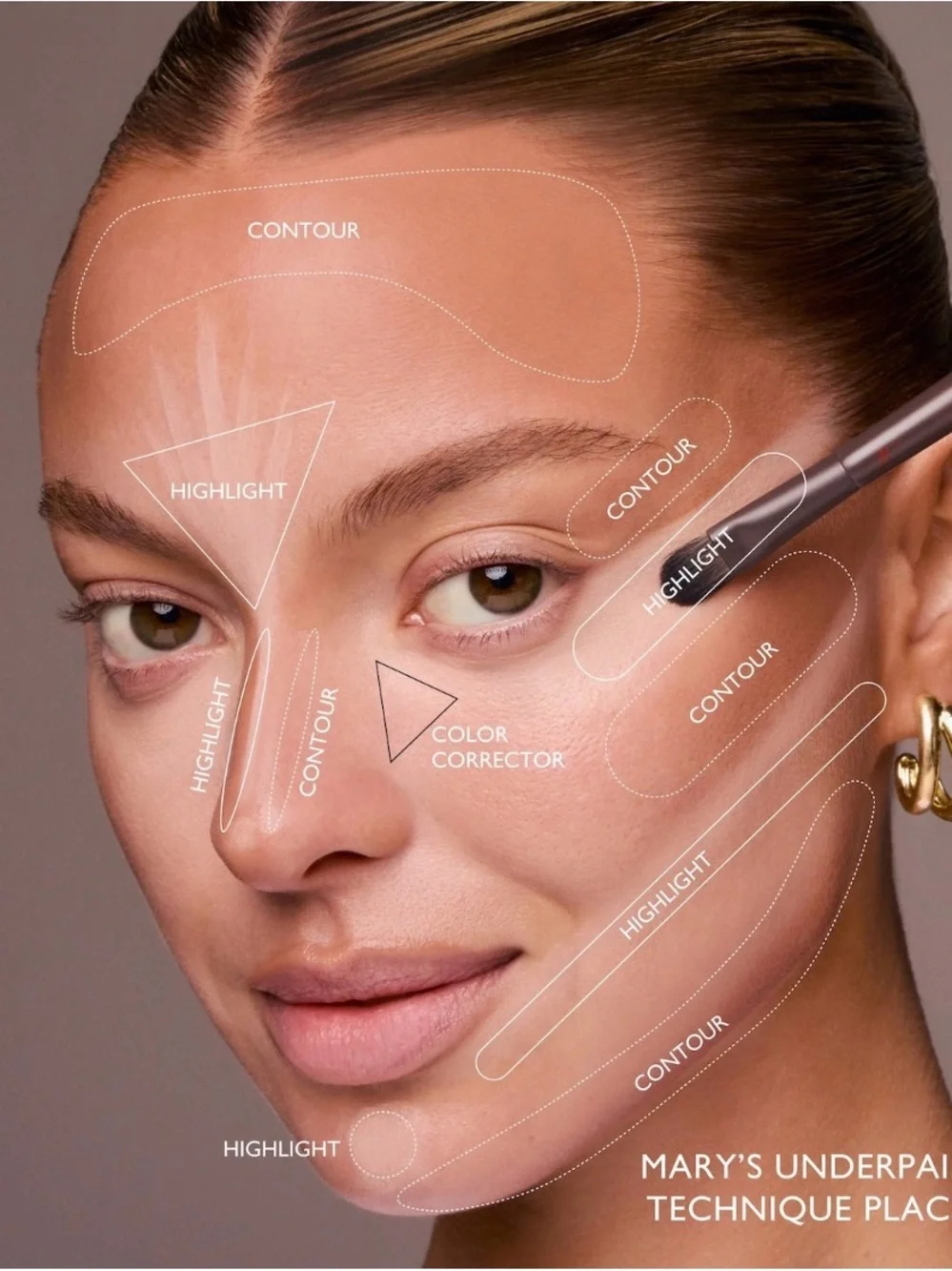 m.ph by Mary Phillips Underpainting Face Highlight & Contour Palette in Light